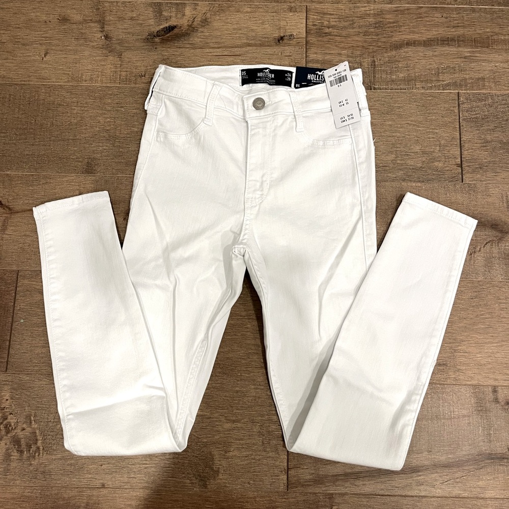 Hollister white skinny jeans